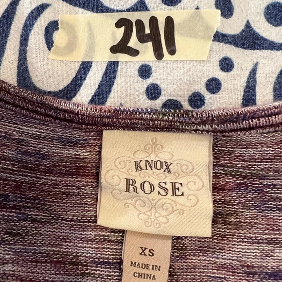 KNOX ROSE CAPE SHAWL SWEATER WOMEN SIZE XS EXTRA SMALL PURPLE PINK EUC 241 - Picture 3 of 13